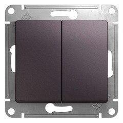 Изображение товара Выключатель Systeme Electric Glossa двухклавишный встраиваемый сиреневый туман (GSL001451)