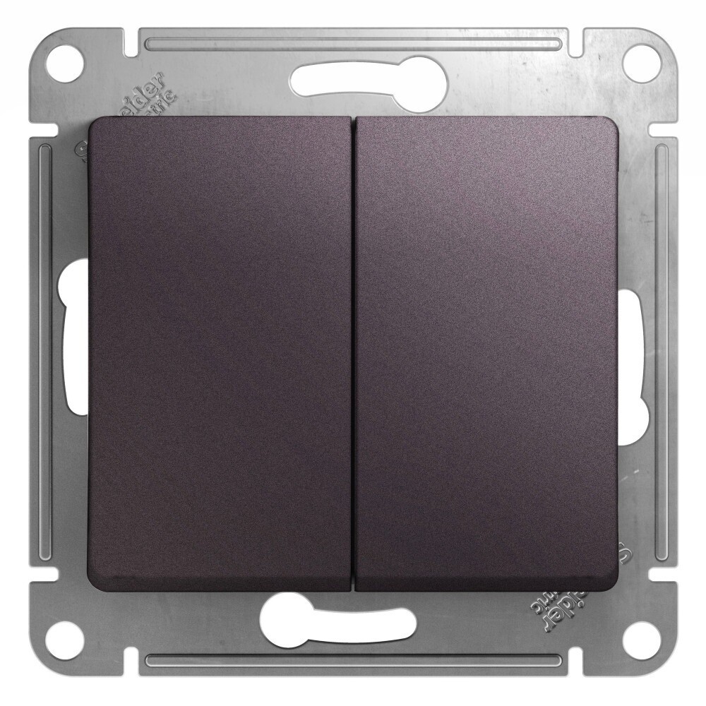 Изображение товара Выключатель Systeme Electric Glossa двухклавишный сиреневый туман