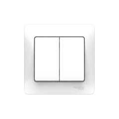 Изображение товара Выключатель Systeme Electric Glossa двухклавишный встраиваемый белый (GSL000152)