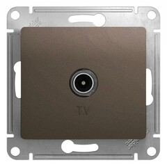 Изображение товара Розетка телевизионная Systeme Electric Glossa встраиваемая шоколад (GSL000893)