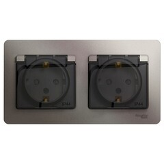 Изображение товара Розетка Systeme Electric Glossa встраиваемая платина со шторками (GSL001247)