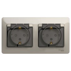 Розетка Systeme Electric Glossa встраиваемая молочная со шторками (GSL000947)