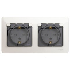 Изображение товара Розетка Systeme Electric Glossa встраиваемая перламутр со шторками (GSL000647)