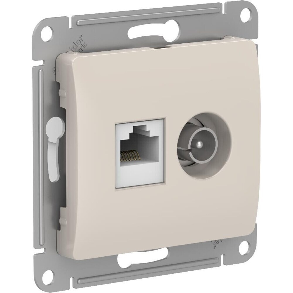 Изображение товара Розетка Glossa молочная с RJ45, скрытая установка, 1 гнездо