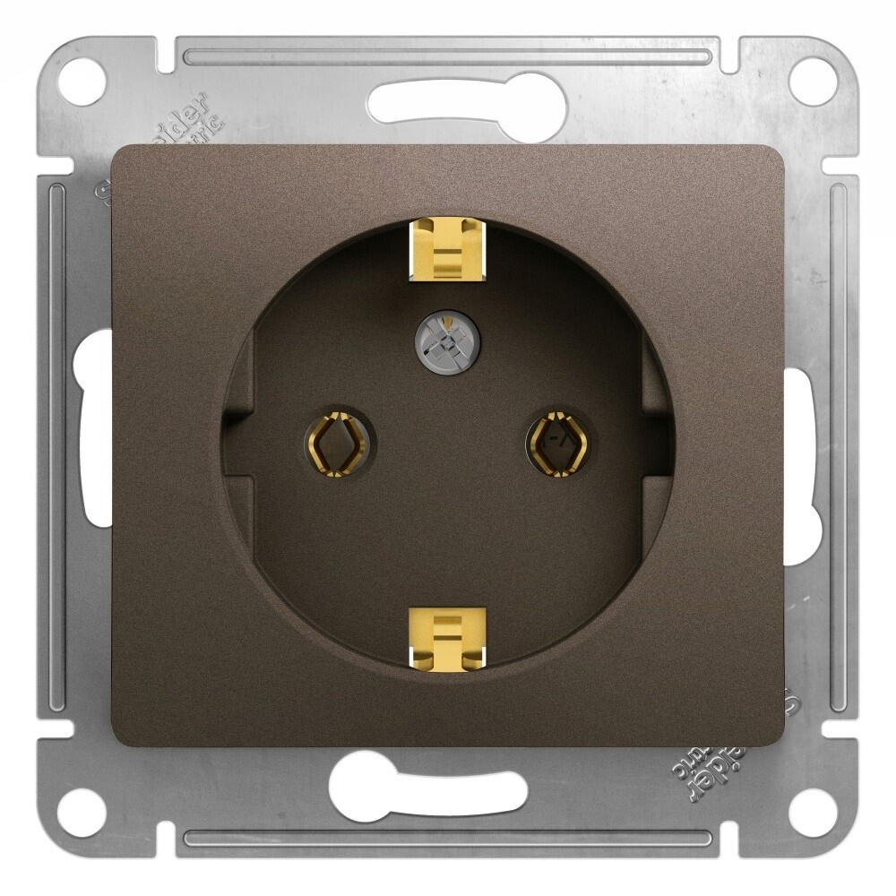 Изображение товара Розетка Systeme Electric Glossa встраиваемая шоколад (GSL000843)