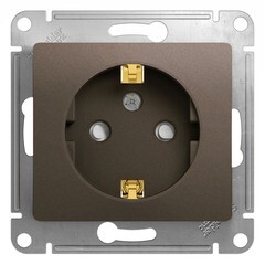 Изображение товара Розетка Systeme Electric Glossa встраиваемая шоколад со шторками (GSL000845)