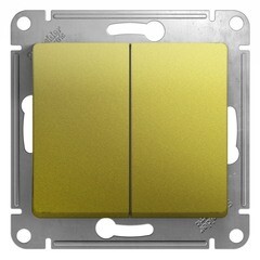 Изображение товара Переключатель Systeme Electric Glossa двухклавишный встраиваемый фисташковый (GSL001051)