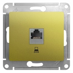 Изображение товара Розетка компьютерная Systeme Electric Glossa встраиваемая фисташковая RJ45 (GSL001081K)