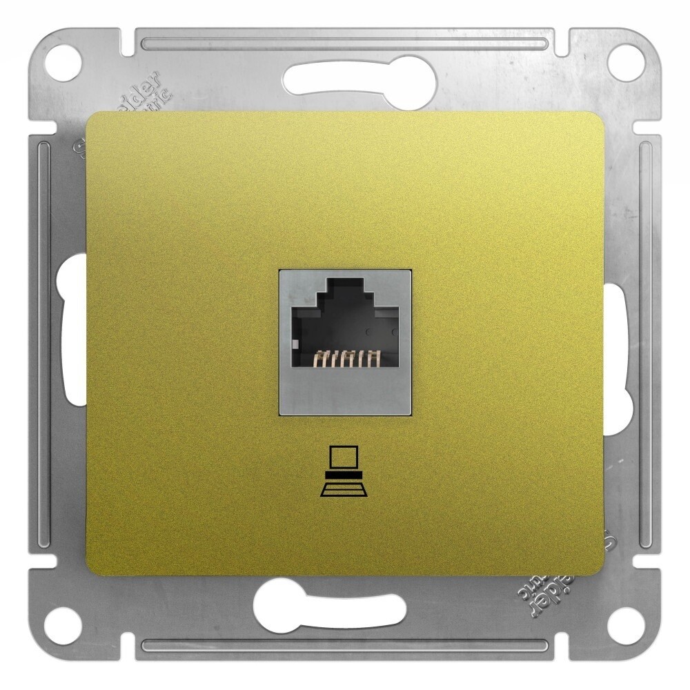 Изображение товара Розетка компьютерная Systeme Electric Glossa RJ45 фисташковая