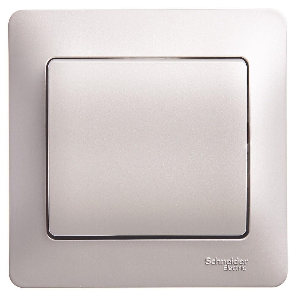 Изображение товара Выключатель Systeme Electric Glossa одноклавишный встраиваемый платина