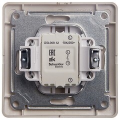 Выключатель Systeme Electric Glossa одноклавишный встраиваемый платина (GSL001212) - фото 2