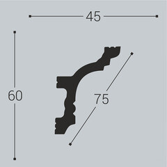 Плинтус потолочный из экополимера ударопрочный 60х45х2000 мм Bello Deco XPS К9 - фото 3
