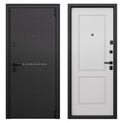 Дверь входная Torex Крафт Дуал правая кт белый - черный шелк 860х2050 мм - фото 1
