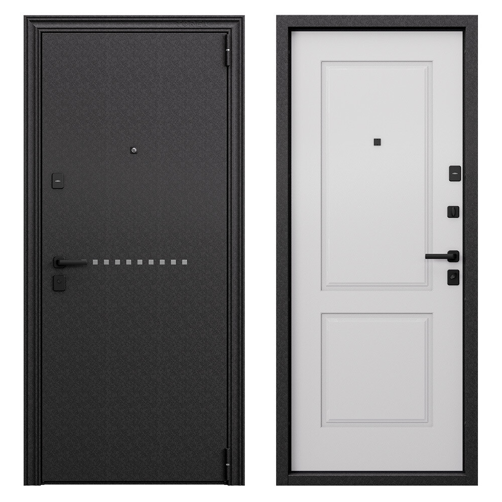 Изображение товара Входная дверь Torex Крафт Дуал, правая, белый и черный шелк