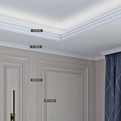 Плинтус потолочный из экополимера ударопрочный 80х30х2000 мм Bello Deco XPS К6 - фото 2