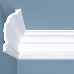 Плинтус потолочный из экополимера ударопрочный 140х60х2000 мм Bello Deco XPS К2 - фото 1