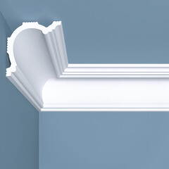 Плинтус потолочный из экополимера ударопрочный 80х80х2000 мм Bello Deco XPS К1 - фото 1