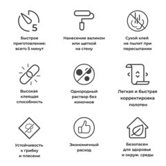 Клей для флизелиновых обоев Quelyd Мульти-флизелин 80 кв.м 450 г - фото 3