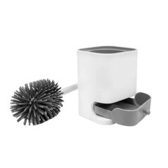 Ершик для унитаза Kleber Kleber lite универсальный пластик/силикон белый/серый (KLE-LT088SQ) - фото 4