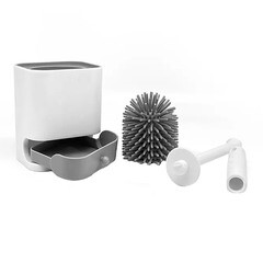 Ершик для унитаза Kleber Kleber lite универсальный пластик/силикон белый/серый (KLE-LT088SQ) - фото 3