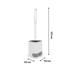 Ершик для унитаза Kleber Kleber lite универсальный пластик/силикон белый/серый (KLE-LT088SQ) - фото 2