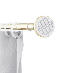 Карниз для ванной 130-240 см телескопический прямой нержавеющая сталь золотой - фото 4