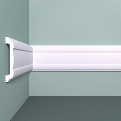 Молдинг из экополимера ударопрочный 80х15х2000 мм под покраску Bello Deco XPS M 8 белый