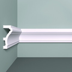 Молдинг из экополимера ударопрочный 70х28х2000 мм под покраску Bello Deco XPS M 7 белый - фото 1