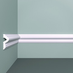 Молдинг из экополимера ударопрочный 45х17х2000 мм под покраску Bello Deco XPS M 10 белый - фото 1