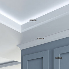 Плинтус потолочный из экополимера ударопрочный 60х40х2000 мм Bello Deco XPS К12 - фото 2