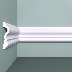 Молдинг из экополимера ударопрочный 80х19х2000 мм под покраску Bello Deco XPS M 9 белый - фото 1