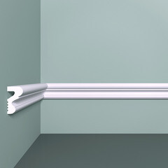 Молдинг из экополимера ударопрочный 35х20х2000 мм под покраску Bello Deco XPS M 15 белый - фото 1