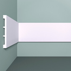 Молдинг из экополимера ударопрочный 100х10х2000 мм под покраску Bello Deco XPS M 20 белый - фото 1