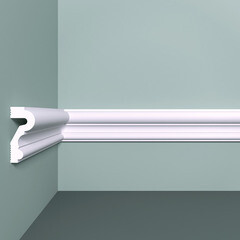 Молдинг из экополимера ударопрочный 50х22х2000 мм под покраску Bello Deco XPS M 23 белый - фото 1