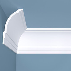 Плинтус потолочный из экополимера ударопрочный 120х70х2000 мм Bello Deco XPS К18 - фото 1