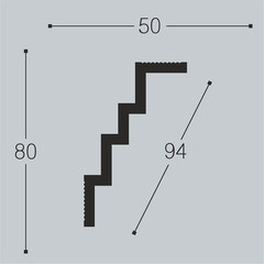 Плинтус потолочный из экополимера ударопрочный 50х80х2000 мм Bello Deco XPS К17 - фото 4