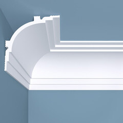 Плинтус потолочный из экополимера ударопрочный 110х110х2000 мм Bello Deco XPS К14 - фото 1