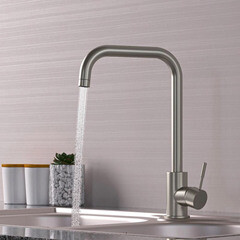 Смеситель для кухни Mixline Mlss сатин с высоким изливом однорычажный (MLSS-0301) - фото 3