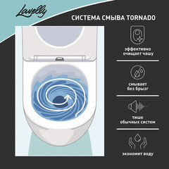 Унитаз подвесной Lavelly Notic безободковый с сиденьем дюропласт микролифт смыв торнадо (1039459) - фото 2