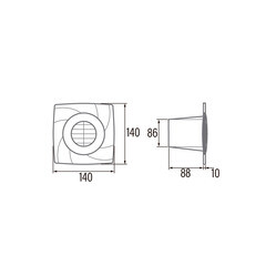 Вентилятор осевой Cata B-8 Plus 140х140 мм d86 мм белый - фото 2