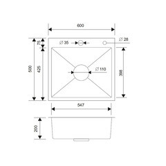Мойка для кухни РМС 50х60х20 см врезная с коландером и дозатором сталь золото (MR-6050G) - фото 2