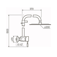 Душевая система РМС Sus с верхним душем сталь (SUS124-003DK-3) - фото 2