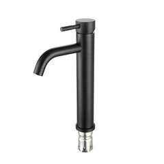 Смеситель для раковины высокий РМС Sus однорычажный черный (SUS128BL-001F-1)