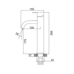Смеситель для раковины высокий РМС Sus однорычажный черный (SUS128BL-001F-1) - фото 2