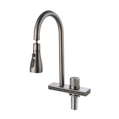 Изображение товара Смеситель для кухни РМС Sus графит с высоким изливом с водопадом (SUS130PVD-017F-2)