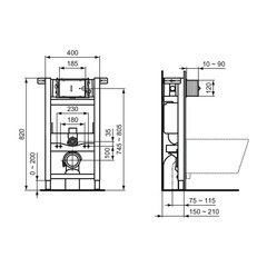 Инсталляция Ideal Standard Prosys для подвесного унитаза низкая без кнопки (R009067) - фото 4