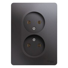 Розетка Systeme Electric Glossa встраиваемая графит (GSL001320)