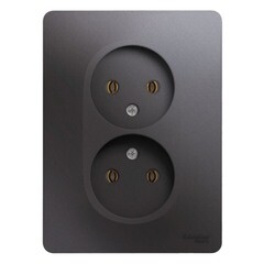 Розетка Systeme Electric Glossa встраиваемая графит (GSL001320)