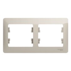 Рамка Systeme Electric Glossa двухместная молочная (GSL000902)