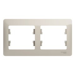 Рамка Systeme Electric Glossa двухместная молочная (GSL000902)